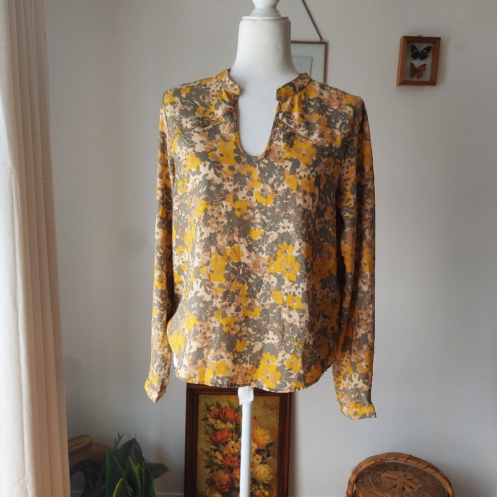 prAna Wild at Heart Long Sleeve Floral Blouse. Women’s size Small